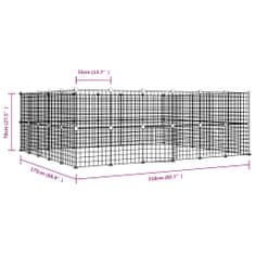 Petromila vidaXL 44-panelová klietka pre domáce zvieratá čierna 35x35 cm oceľ