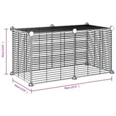 Vidaxl 8-panelová klietka pre domáce zvieratá čierna 35x35 cm oceľ