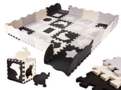 Ikonka Penová podložka na puzzle / ohrádka pre deti 36el. black-grey-ecru