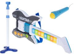 WOWO Modrá Rocková Gitara s Mikrofónom - Rocková Gitara v Modrom Prevedení s Mikrofónom