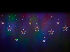 WOWO Viacfarebné LED Hviezdne Závesové Svetlá, 2,5m, 138LED - Dekorácia Interiéru