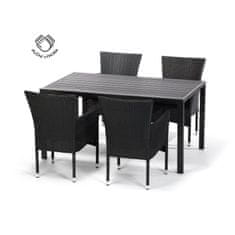 eoshop Jedálenský set VIKING L + 4x kreslo BALI antracit