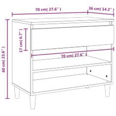 Petromila vidaXL Botník hnedý dub 70x36x60 cm spracované drevo