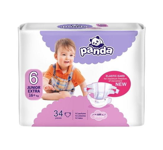 Panda BELLA Plienky jednorazové 6 Junior extra (16 kg+) 34 ks