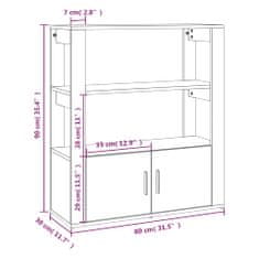 Petromila vidaXL Komoda hnedý dub 80x30x90 cm spracované drevo