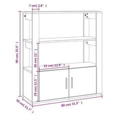 Vidaxl Komoda biela 80x30x90 cm spracované drevo