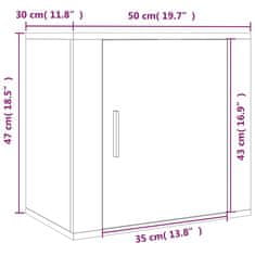 Petromila vidaXL Nástenné nočné stolíky 2 ks čierne 50x30x47 cm