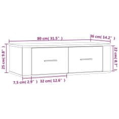 Vidaxl Závesná TV skrinka biela 80x36x25 cm spracované drevo