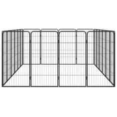 Petromila vidaXL Ohrádka pre psov 20 panelov čierna 50x100 cm práškovaná oceľ