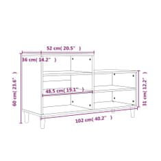 Petromila vidaXL Botník hnedý dub 102x36x60 cm spracované drevo