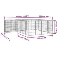 Petromila vidaXL Ohrádka pre psov 22 panelov čierna 50x100 cm práškovaná oceľ