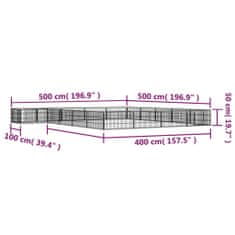 Petromila vidaXL Ohrádka pre psov 20 panelov čierna 100x50 cm práškovaná oceľ