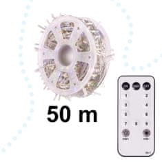 Aga LED Svetelný reťaz na koleso 50 m 500 LED s diaľkovým ovládaním Viacfarebný + Teplá biela