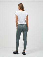 Jacqueline de Yong Zelené skinny fit koženkové nohavice JDY New Thunder XS/32