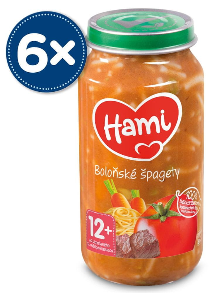 Hami príkrm Bolonské špagety 6 x 250 g, 12+