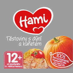 Hami príkrm Cestoviny s tekvicou a kuraťom 6x 200 g, 12+