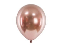 PartyDeco Saténové balóny ružovo-zlaté 30cm 50ks