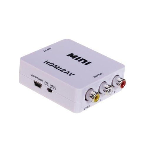 Northix Adaptér HDMI na AV Video Converter – biely