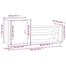 Petromila vidaXL Botník hnedý dub 130x35x54 cm spracované drevo