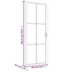 Vidaxl Vnútorné dvere 83x201,5 cm biele ESG sklo a hliník