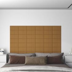 Vidaxl Nástenné panely 12 ks hnedé 30x15 cm zamat 0,54 m²
