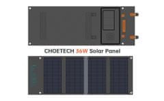 Choetech CHOETECH SKLADACIA SOLÁRNA FOTOVOLTAICKÁ SOLÁRNA NABÍJAČKA 36W RÝCHLE NABÍJANIE NAPÁJANIE USB / USB TYPU C (94 X 36 CM) SIVÁ (SC006)