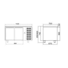 Tecnodom Chladiaci stôl TF 02 MID GN