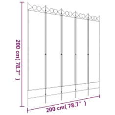 Vidaxl 5-panelový paraván antracitový 200x200 cm látkový