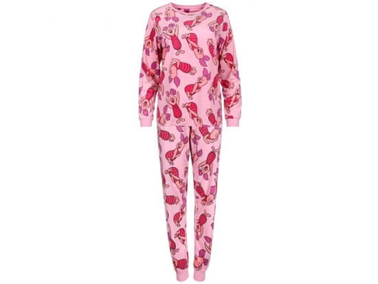 Disney Dámske pyžamo Macko Pú, prasiatko Disney Pink, teplé, s dlhým rukávom