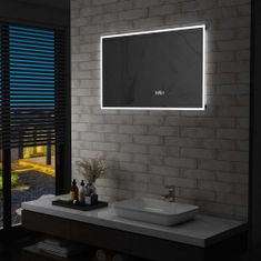 Petromila vidaXL Kúpeľňové LED zrkadlo, dotykový snímač+zobrazenie času 100x60cm