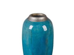 Beliani Dekoratívna terakotová váza modrá MILETUS