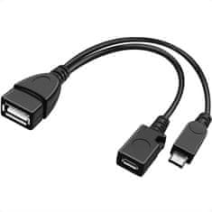 PremiumCord OTG redukčný kábel USB A/ female+Micro USB/ female - Micro USB/ male