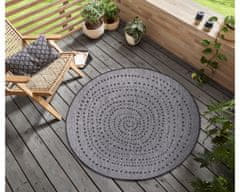 NORTHRUGS Kusový koberec Twin-Wendeteppiche 105418 Night Silver kruh – na von aj na doma 140x140 (priemer) kruh