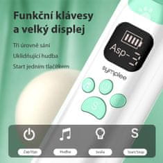 MERICARE KA1001 detská elektrická odsávačka hlienov, veľmi tichá, silné sanie, upokojujúca hudba, LCD displej, nabíjanie USB