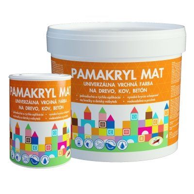 Pam Pamakryl MAT - Vrchná univerzálna farba na kov, drevo a betón žltý 0,7 kg