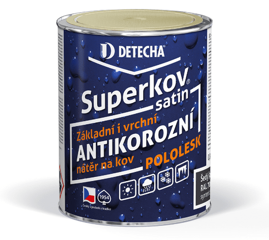 DETECHA Superkov satin - vysokoodolný antikorózny syntetický náter RAL 7040 - okenná šedá 5 kg