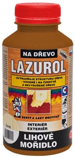 Barvy laky Hostivař LAZUROL - Liehové moridlo na drevo 0,5 l žlté