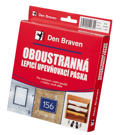 Den Braven DEN BRAVEN - Obojstranne lepiaca a upevňovacia páska 19mmx1 biela - 10m