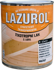 Barvy laky Hostivař LAZUROL S1091 - Tixotropný lak na drevo 0,75 l bezfarebný - matný