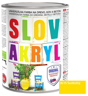 SLOVLAK SLOVAKRYL - Univerzálna vodou riediteľná farba 0,75 kg 0615 - svetložltá