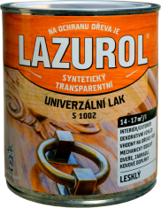 Barvy laky Hostivař Lazurol S 1002 - Syntetický lak na drevo a lak na kov 0,75 l bezfarebný - lesklý