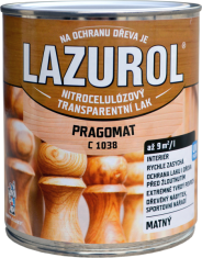 Barvy laky Hostivař LAZUROL PRAGOMAT C1038 - Nitrocelulózový lak na drevo 0,75 l bezfarebný - matný