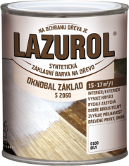 Barvy laky Hostivař LAZUROL OKNOBAL S2060 - Základná farba na drevo biela 0,6 l