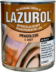 Barvy laky Hostivař LAZUROL PRAGOLESK C1037 - Nitrocelulózový lak na drevo 0,75 l bezfarebný - lesklý