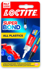 Loctite SUPER BOND ALL PLASTICS - Špeciálne sekundové lepidlo na plasty 2g + 4ml