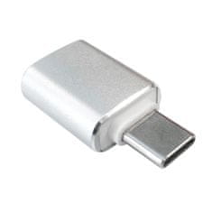 Northix Adaptér USB-A na USB-C, 3 cm – strieborný 