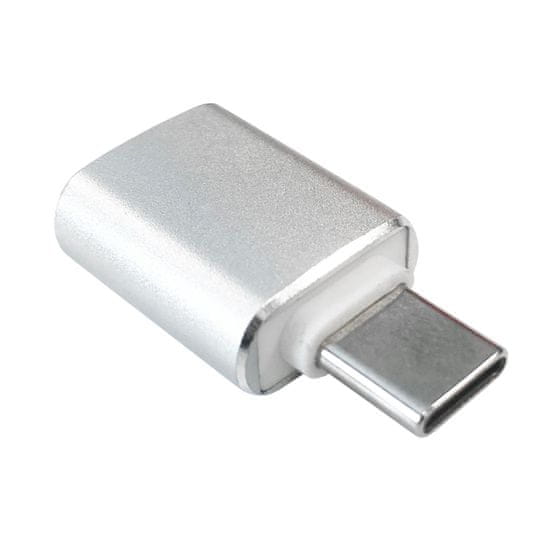 Northix Adaptér USB-A na USB-C, 3 cm – strieborný