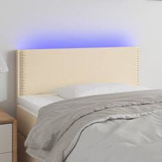 Vidaxl Čelo postele s LED krémové 80x5x78/88 cm látka