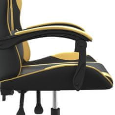 Petromila vidaXL Otočná herná stolička čierna a zlatá umelá koža