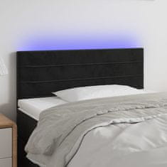 Vidaxl Čelo postele s LED čierne 80x5x78/88 cm zamat